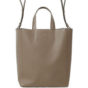 Celine Vertical Cabas Tote Bag black grained calfskin